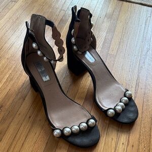 INC International Concepts Black Pearl-Accented Heels
